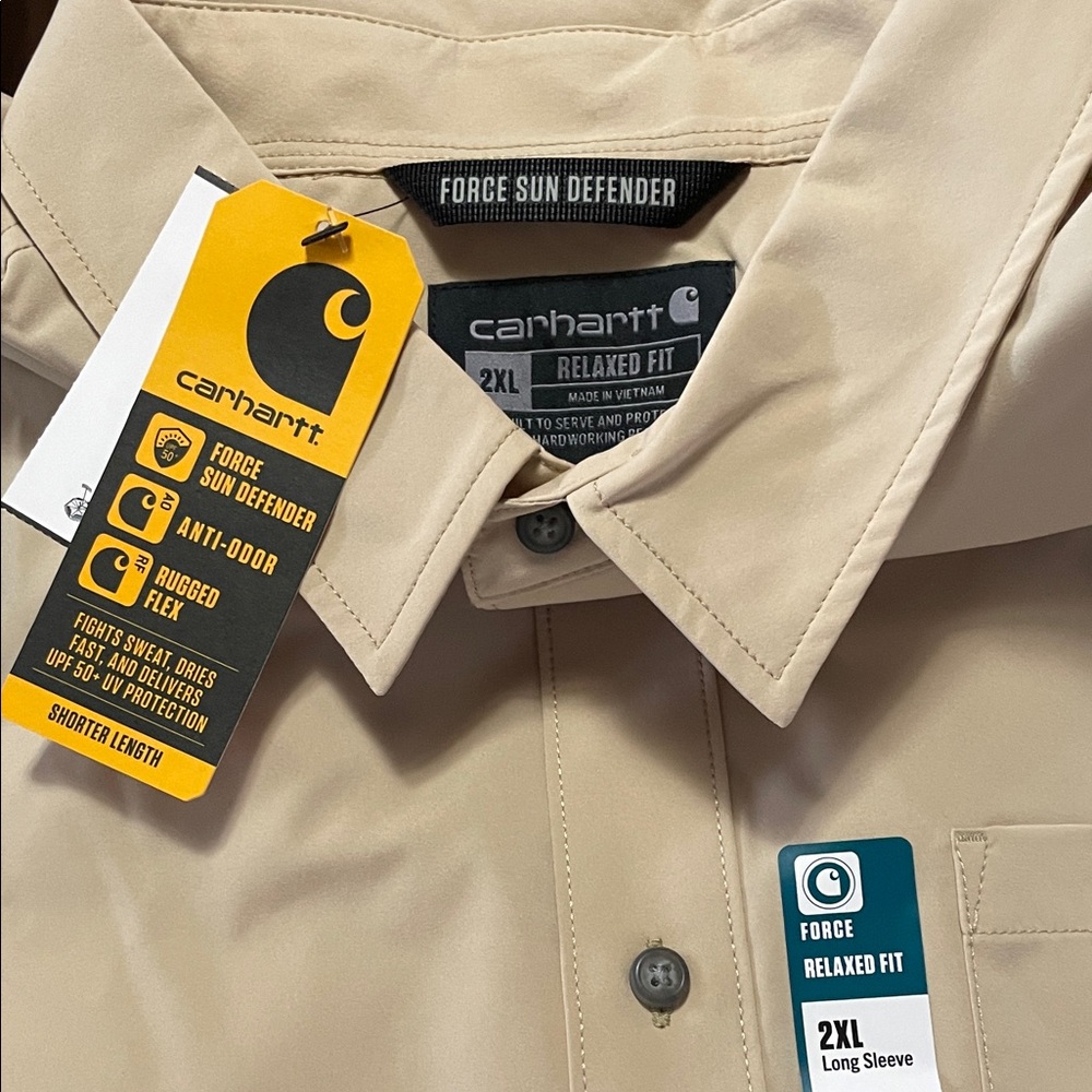 CARHARTT
Men's Carhartt Force Sun Defender Long Sleeve Button Up Shirt size 2XL